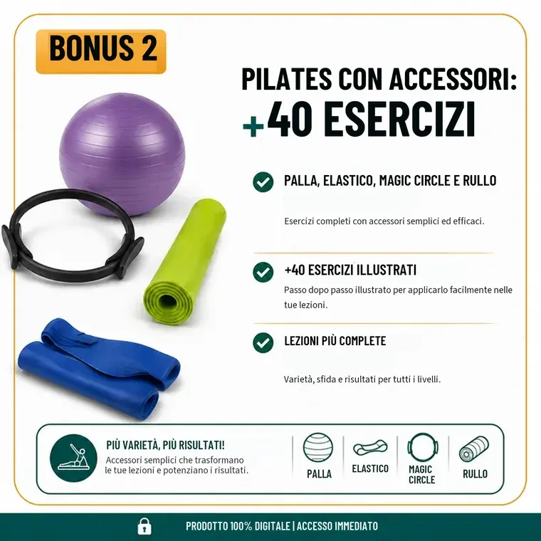 Bonus 2 — Pilates con accessori: +40 esercizi